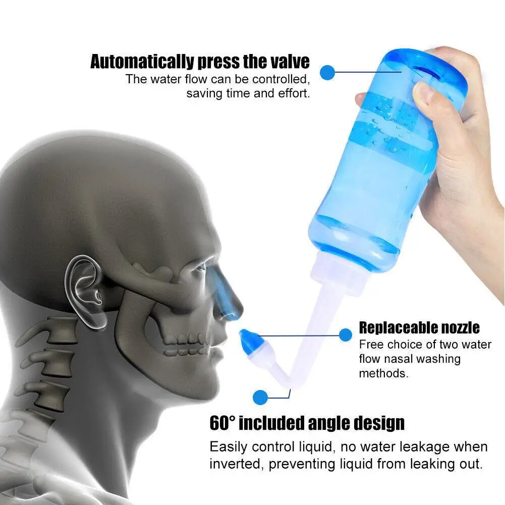 Neti Pot Nasal Rinse - 300ml Nose Wash Cleaner Nasal Irrigator