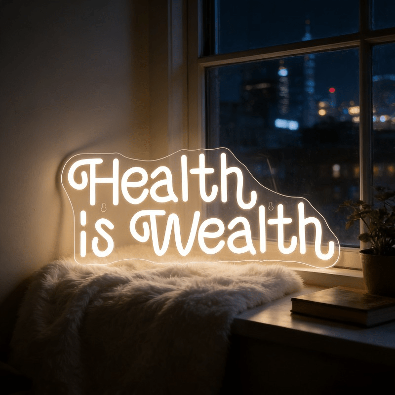 Health is Wealth Neon Sign LED - Health Wellness Gym review and price